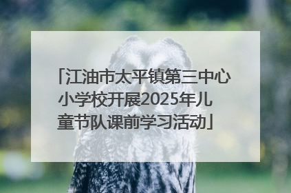 江油市太平镇第三中心小学校开展2025年儿童节队课前学习活动