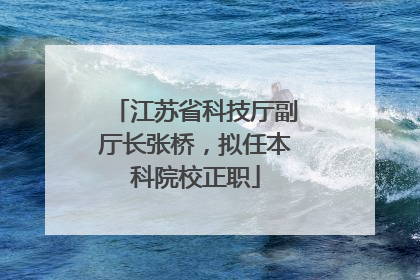 江苏省科技厅副厅长张桥，拟任本科院校正职