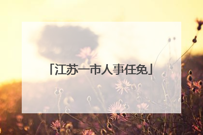 江苏一市人事任免