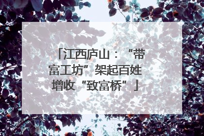 江西庐山：“带富工坊”架起百姓增收“致富桥”