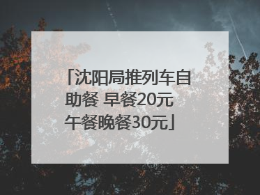 沈阳局推列车自助餐 早餐20元午餐晚餐30元