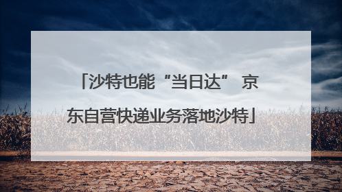 沙特也能“当日达” 京东自营快递业务落地沙特