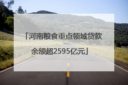 河南粮食重点领域贷款余额超2595亿元