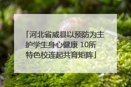 河北省威县以预防为主护学生身心健康 10所特色校连起共育矩阵