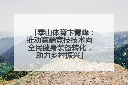 泰山体育卞青峰：推动高端竞技技术向全民健身装备转化，助力乡村振兴