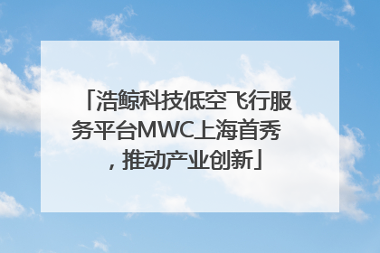 浩鲸科技低空飞行服务平台MWC上海首秀，推动产业创新