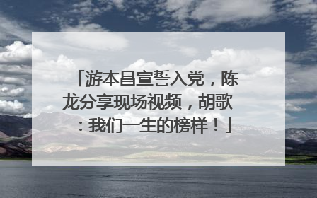 游本昌宣誓入党，陈龙分享现场视频，胡歌：我们一生的榜样！