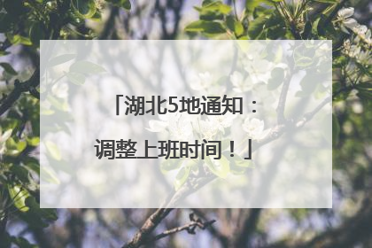 湖北5地通知：调整上班时间！