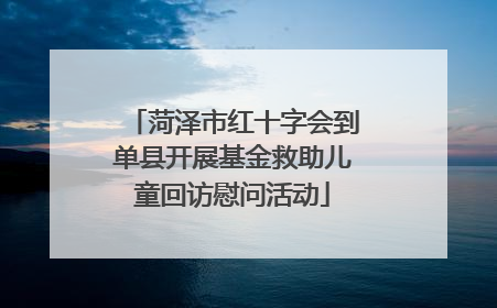 菏泽市红十字会到单县开展基金救助儿童回访慰问活动