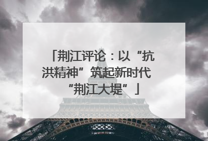 荆江评论：以“抗洪精神”筑起新时代“荆江大堤”