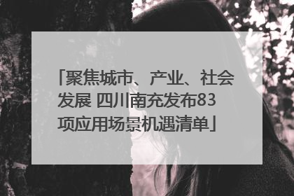 聚焦城市、产业、社会发展 四川南充发布83项应用场景机遇清单