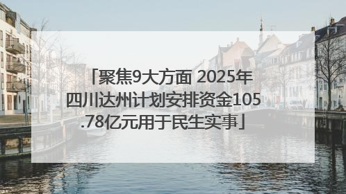 聚焦9大方面 2025年四川达州计划安排资金105.78亿元用于民生实事