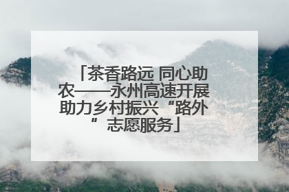 茶香路远 同心助农——永州高速开展助力乡村振兴“路外”志愿服务