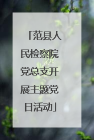 范县人民检察院党总支开展主题党日活动