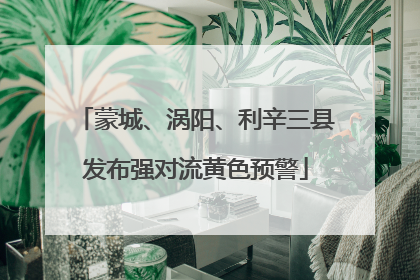 蒙城、涡阳、利辛三县发布强对流黄色预警