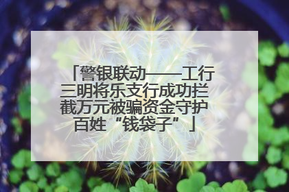 警银联动——工行三明将乐支行成功拦截万元被骗资金守护百姓“钱袋子”