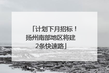 计划下月招标！扬州南部地区将建2条快速路