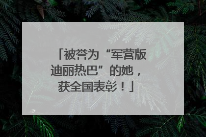 被誉为“军营版迪丽热巴”的她，获全国表彰！