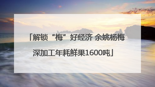 解锁“梅”好经济 余姚杨梅深加工年耗鲜果1600吨