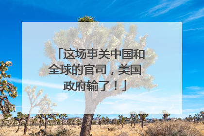 这场事关中国和全球的官司，美国政府输了！