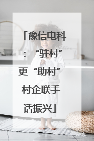 豫信电科：“驻村”更“助村” 村企联手话振兴