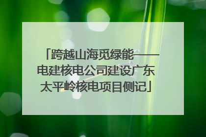 跨越山海觅绿能——电建核电公司建设广东太平岭核电项目侧记