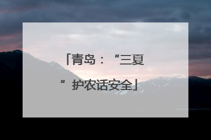 青岛：“三夏”护农话安全