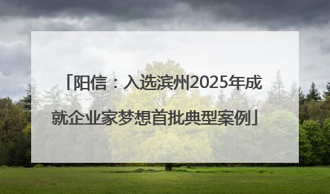 阳信：入选滨州2025年成就企业家梦想首批典型案例