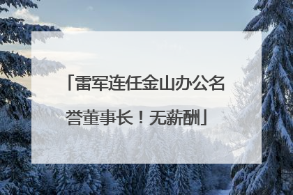 雷军连任金山办公名誉董事长！无薪酬