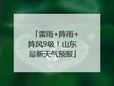 雷雨+阵雨+阵风9级！山东最新天气预报