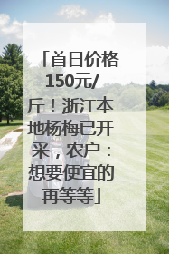 首日价格150元/斤！浙江本地杨梅已开采，农户：想要便宜的再等等