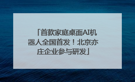 首款家庭桌面AI机器人全国首发！北京亦庄企业参与研发