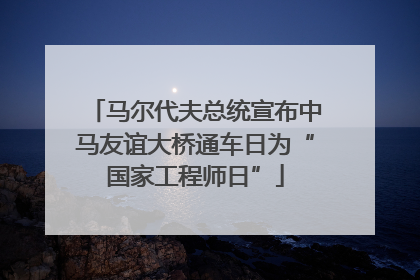 马尔代夫总统宣布中马友谊大桥通车日为“国家工程师日”