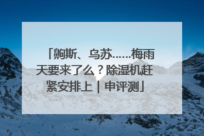 齁斯、乌苏……梅雨天要来了么？除湿机赶紧安排上｜申评测