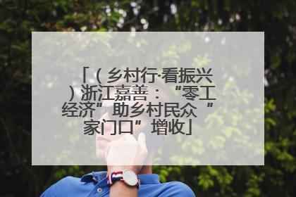 （乡村行·看振兴）浙江嘉善：“零工经济”助乡村民众“家门口”增收