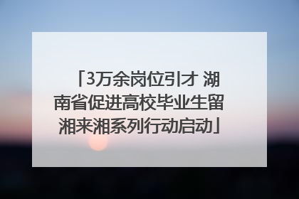 3万余岗位引才 湖南省促进高校毕业生留湘来湘系列行动启动