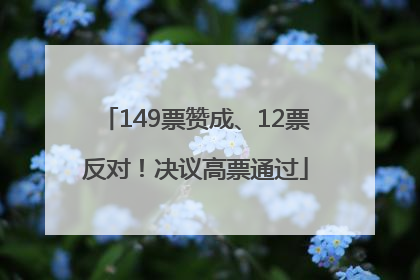 149票赞成、12票反对！决议高票通过