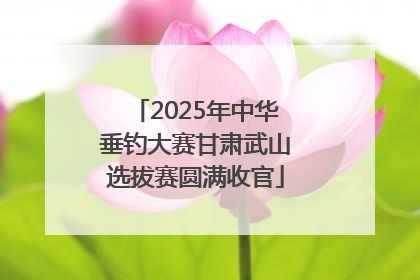 2025年中华垂钓大赛甘肃武山选拔赛圆满收官