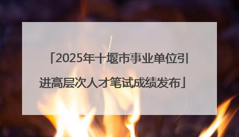 2025年十堰市事业单位引进高层次人才笔试成绩发布