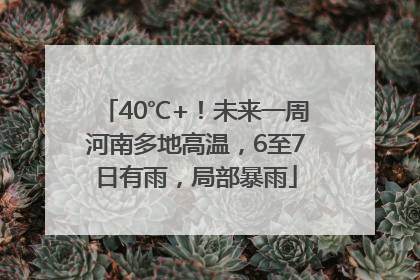 40℃+！未来一周河南多地高温，6至7日有雨，局部暴雨