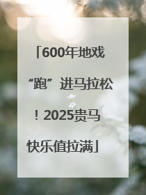 600年地戏“跑”进马拉松！2025贵马快乐值拉满