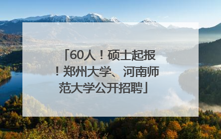 60人！硕士起报！郑州大学、河南师范大学公开招聘
