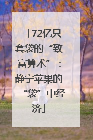 72亿只套袋的“致富算术”：静宁苹果的“袋”中经济