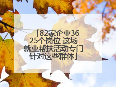 82家企业3625个岗位 这场就业帮扶活动专门针对这些群体