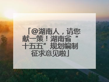 @湖南人，请您献一策！湖南省“十五五”规划编制征求意见啦