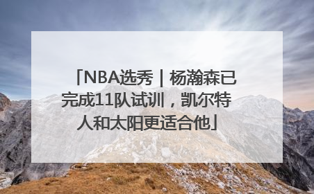 NBA选秀｜杨瀚森已完成11队试训，凯尔特人和太阳更适合他